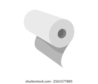 Textile roll vector icon. Paper tube illustration design for kitchen cleaning towel, carpet, scroll whatman, fabric.