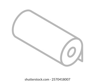 Textile roll vector icon. Paper tube illustration design for kitchen cleaning towel, carpet, scroll whatman, fabric.
