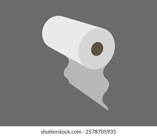 Textile roll vector icon. Paper tube illustration design for kitchen cleaning towel, carpet, scroll whatman, fabric.