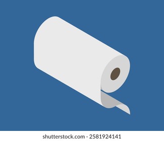 Textile roll vector icon. Paper tube illustration design for kitchen cleaning towel, carpet, scroll whatman, fabric.