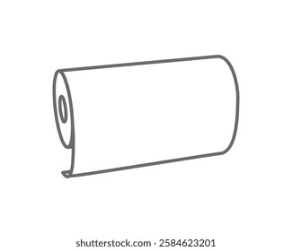 Textile roll vector icon. Paper tube illustration design for kitchen cleaning towel, carpet, scroll whatman, fabric.