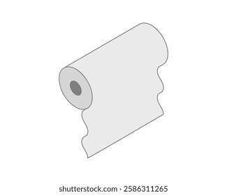 Textile roll vector icon. Paper tube illustration design for kitchen cleaning towel, carpet, scroll whatman, fabric.