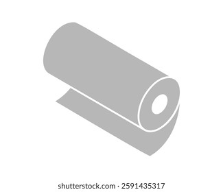 Textile roll vector icon. Paper tube illustration design for kitchen cleaning towel, carpet, scroll whatman, fabric.