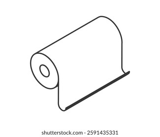 Textile roll vector icon. Paper tube illustration design for kitchen cleaning towel, carpet, scroll whatman, fabric.