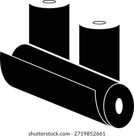 Textile roll vector icon. Paper tube illustration design for kitchen cleaning towel, carpet, scroll whatman, fabric
