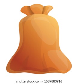 Textile sack icon. Cartoon of textile sack vector icon for web design isolated on white background