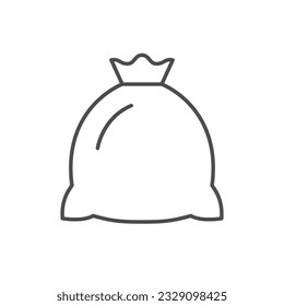 Icono de contorno de línea de saco textil