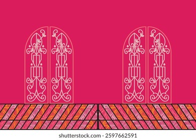 Textile screen print and digital print design motif pattern decorate hand made artwork illustration