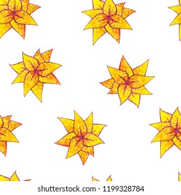 textile Seamless background of Golden sparkling leaves. Top View Close-Up Gold Leaves vector illustration