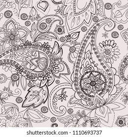 Textile seamless contour pattern "Paisley"