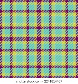 Textile seamless fabric. Check pattern texture. Tartan vector background plaid in pink and yellow colors.