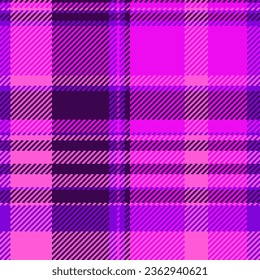 Tejidos sin costura de corte vectorial de plaid con un patrón tartán de textura de fondo en colores brillantes y rosas.