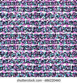 Textile seamless graffiti doodle pattern