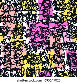 Textile seamless graffiti doodle pattern