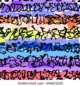 Textile seamless graffiti doodle pattern