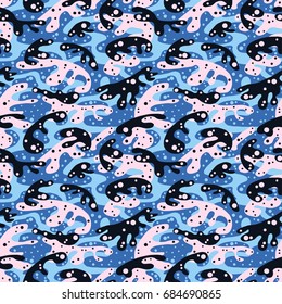Textile seamless graffiti doodle pattern.Hand drawn ink artistic trendy background. Expressive ornament for sport, modern clothing
