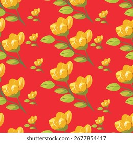 folhas sem costura e motivos florais têxteis