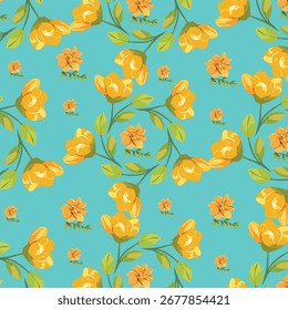 textile  seamless leaf and floral patterns