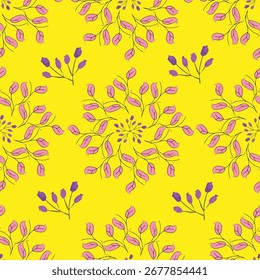 folhas sem costura e motivos florais têxteis
