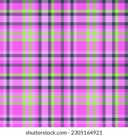 Textile nahtlose Muster. Überprüfen Sie die Vektorgrafik des Gewebes. Plaid strukturierter Hintergrund tartan in violetten und grünen Farben.