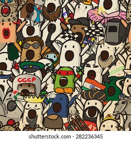 Textile seamless pattern of internet memes Nichosi