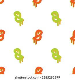 Textile seamless pattern and wallpaper of Drippy graffiti number