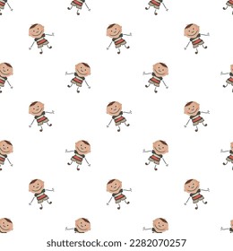 Textile seamless pattern and wallpaper of kids cartoon
