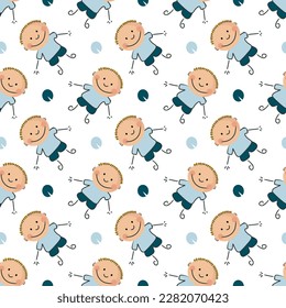 Textile seamless pattern and wallpaper of kids cartoon