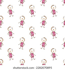 Textile seamless pattern and wallpaper of kids cartoon