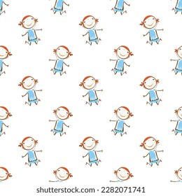 Textile seamless pattern and wallpaper of kids cartoon