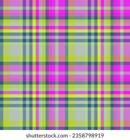 Textile seamless plaid of fabric background tartan with a check pattern vector texture in violet and ash gray colors.