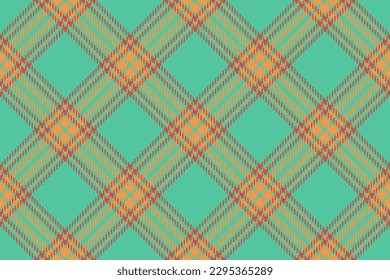 Textile seamless plaid. Texture tartan vector. Check background pattern fabric in red and orange colors.