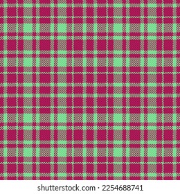 Textile seamless plaid. Vector background tartan. Fabric texture pattern check in green and red colors.