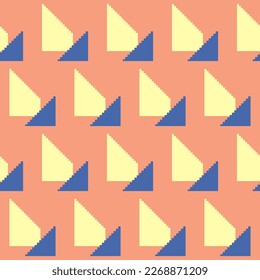 Textile Seamless Swatch Template. Fabric Textile Seamless Pattern Background Yellow Blue Orange Symbol Design. Graphic Minimalist Seamless Pattern Background