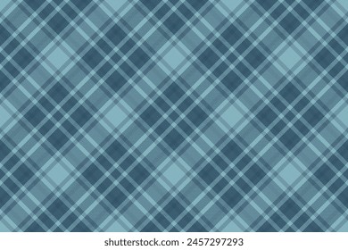 Textile seamless tartan of check fabric vector with a pattern plaid background texture in cyan and pastel colors.
