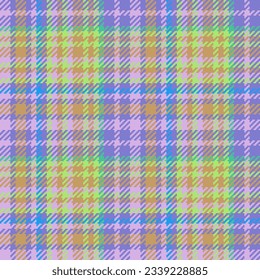 Textile seamless tartan of pattern check plaid with a fabric background vector texture in blue and light colors.