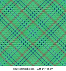 Tartán sin costura textil. Patrón de fondo de textura. Compruebe la tela vectorial de trenzado en colores azul y verde.