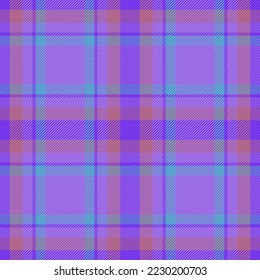 Vector sin soldadura textil. Patrón de trenzado de fondo. La textura de tejido tartán se comprueba con colores rosa y violeta.