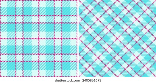 Textile seamless vector of check tartan plaid with a fabric pattern texture background. Set in space colors. Stylish wrapping options for gifts.