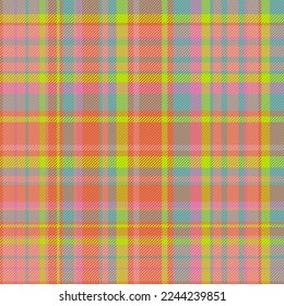 Textile seamless vector. Tartan fabric texture. Check pattern plaid background in pink and red colors.