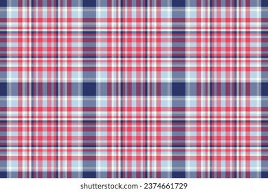 Textile seamless vector of tartan texture check with a background plaid fabric pattern in light and red colors.