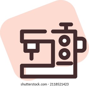Textile sewing machine, illustration, vector on a white background.