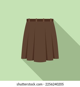 Textile skirt icon flat vector. Fashion suit. Girl student