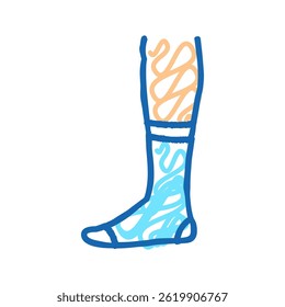 textile sock doodle icon sketch vector. textile sock sign. isolated symbol illustration