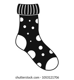 Textile sock icon. Simple illustration of textile sock vector icon for web