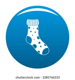 Textile sock icon. Simple illustration of textile sock vector icon for any design blue