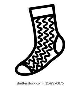 Textile sock icon. Simple illustration of textile sock vector icon for web design isolated on white background