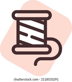 Textile spool of thread, illustration, vector on a white background.