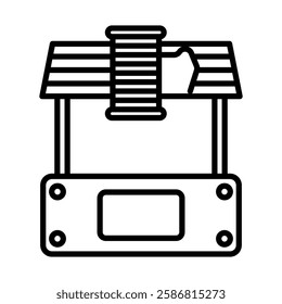 Textile Stall Vector Line Icon Design