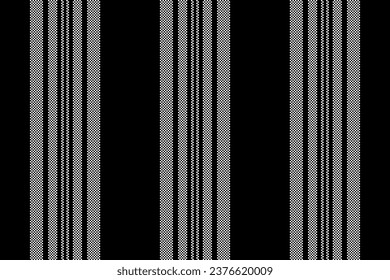 Banda textil sin fisuras del patrón de fondo de líneas con una tela vectorial de textura vertical en colores blanco y negro.
